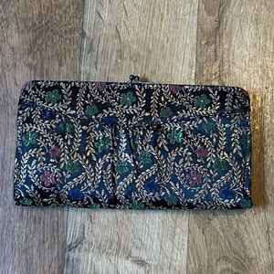 Vintage 1960’s Silk Brocade Embroidered Gold Metallic Clutch/Wallet